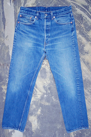 Vintage Levi's 501 USA Super Whiskered Denim Jeans (JYJ-0055)