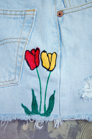 Vintage Levi’s 501 Tulip Chain-Stitched Shorts (JYJ-071)