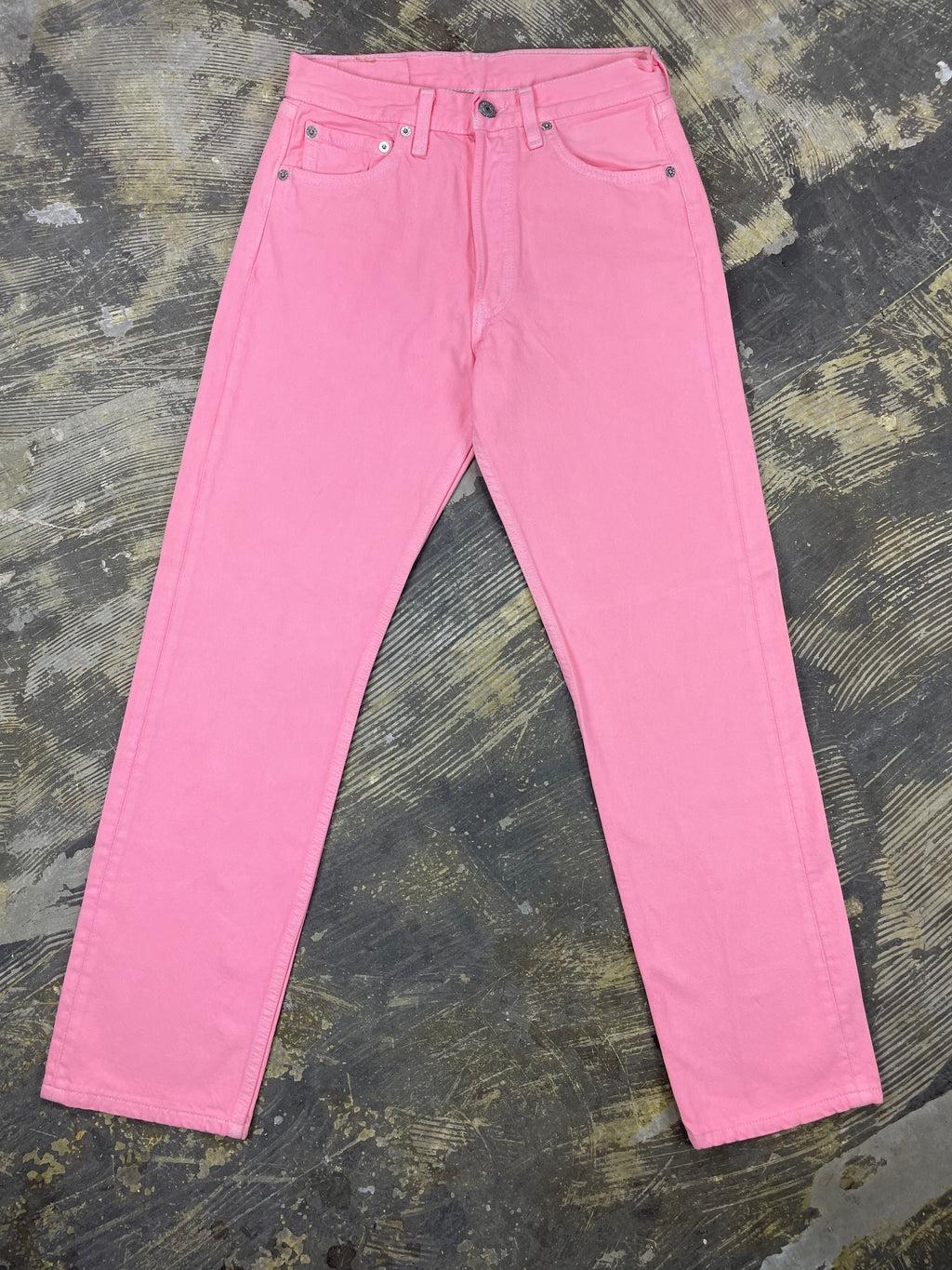 Vintage Pepto Bismol Pink Levi 501 Custom Dyed Denim (JYJ-0168)