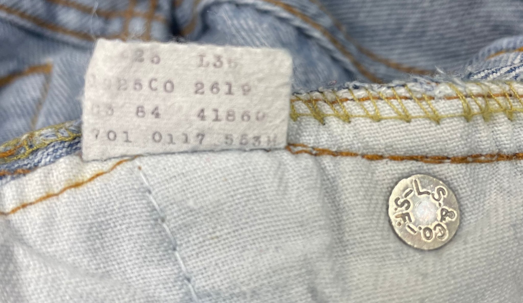 Vintage Levi 701 Student Fit USA Transitional Super Wash Denim