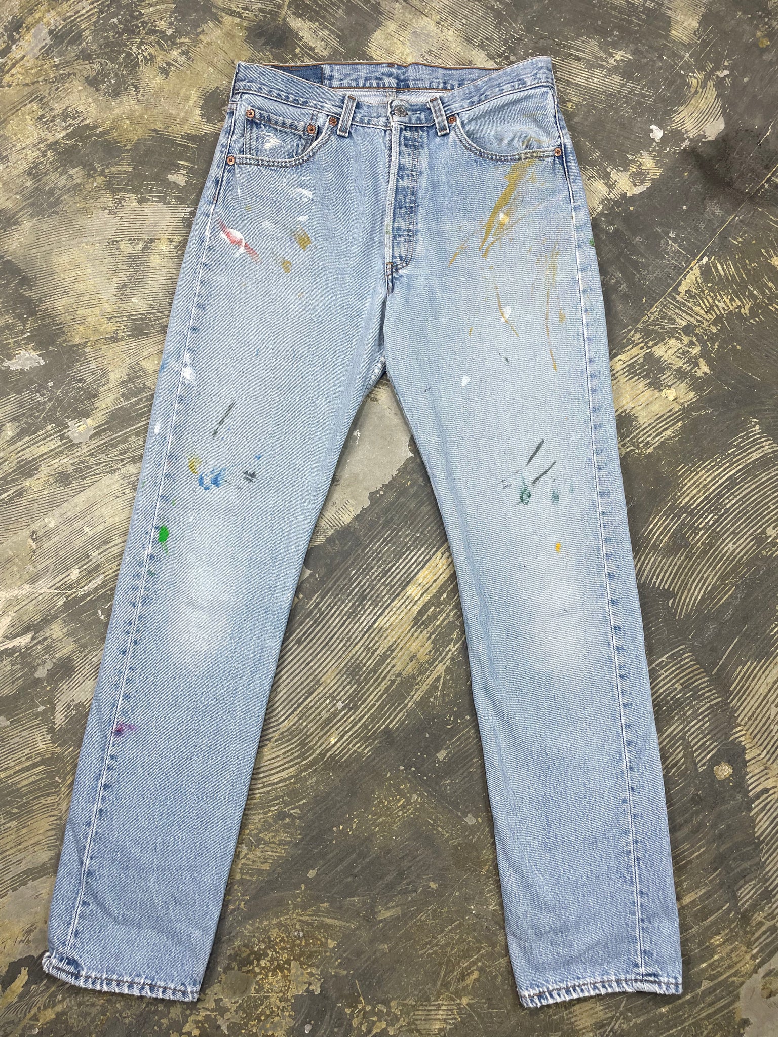 Vintage Levi 501 Premium Wash & Paint Denim Jeans (JYJ-0187