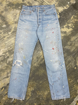 Vintage Levi 501 USA Premium Wash & Paint Denim Jeans (JYJ-0312)