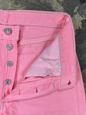 Vintage Pepto Bismol Pink Levi 501 Custom Dyed Denim (JYJ-0168)