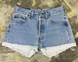 Recycled levi shorts sales