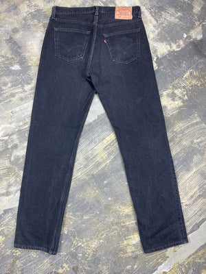VINTAGE LEVIS 501 JEANS BLACK 90s SIZE W24 L28 MADE IN USA