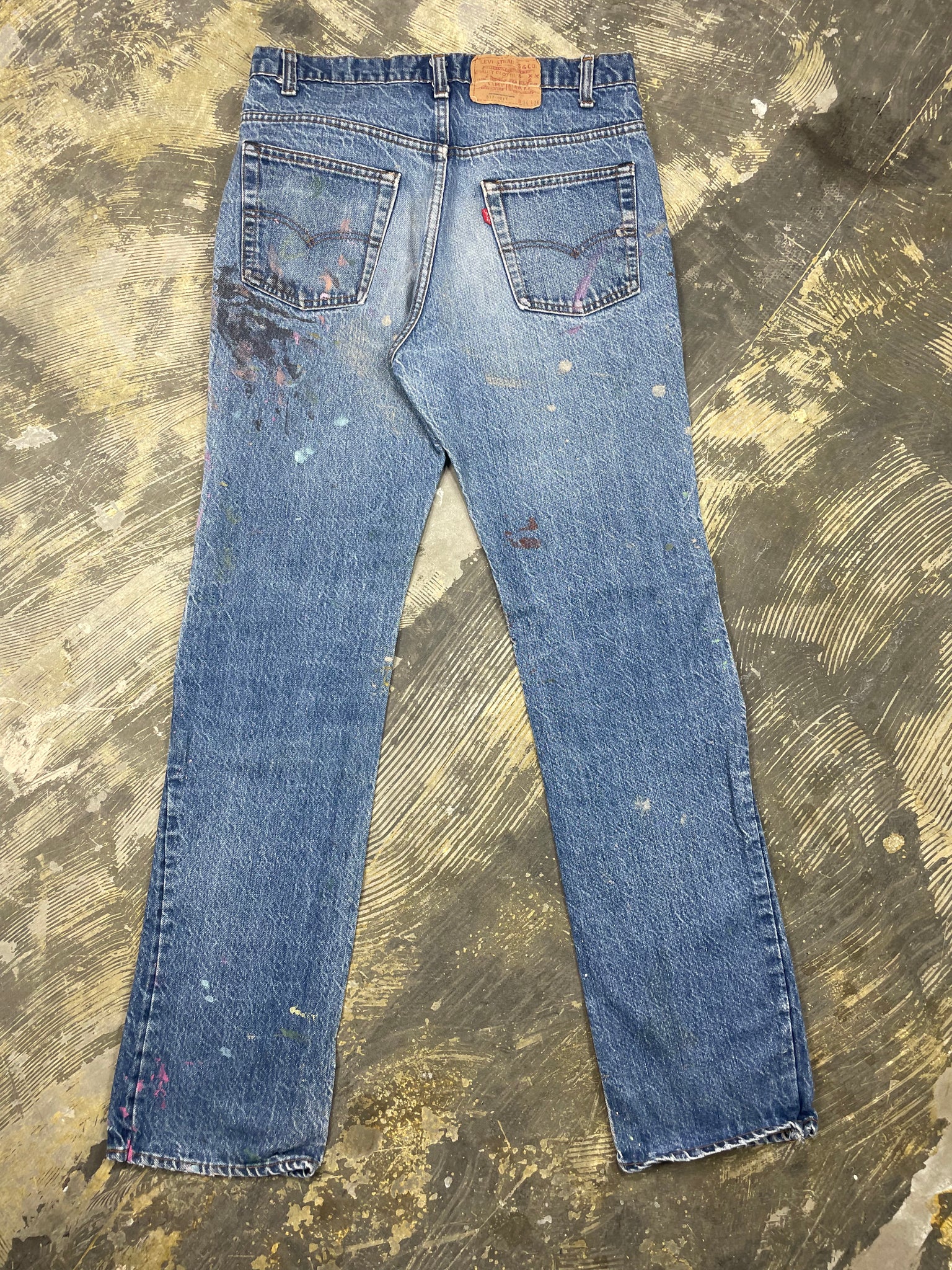 Vintage Levi USA 517 Premium Wash & Paint Denim Jeans (JYJ-0188)