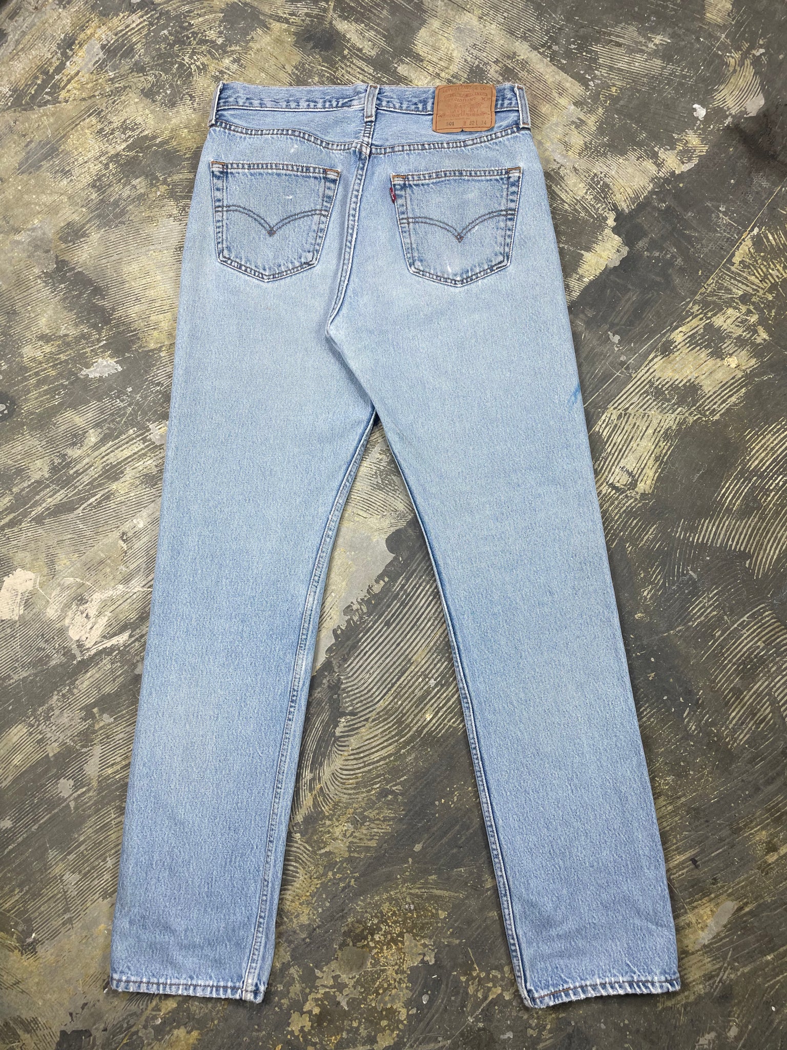 Vintage Levi 501 Premium Wash & Paint Denim Jeans (JYJ-0187