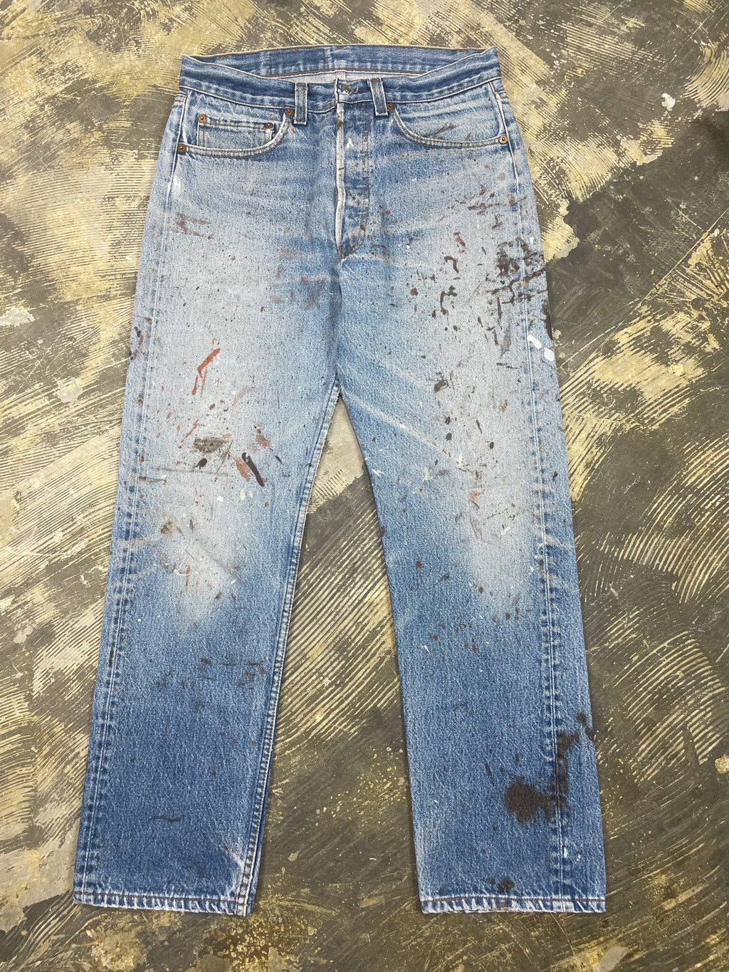 Vintage Levi 501 USA Premium Wash & Paint Denim Jeans (JYJ-0316)