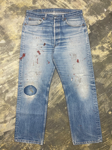 Vintage Levi 501 USA Premium Wash & Paint Denim Jeans (JYJ Vintage Levi 501 USA Premium Wash & Paint Denim Jeans (JYJ