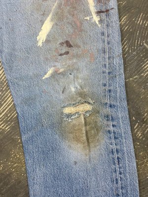 Vintage Levi USA 501 Premium Wash & Paint  Denim Jeans (JYJ-0189)