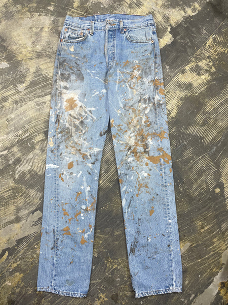 Vintage Levi 501 Premium Wash & Paint Denim Jeans (JYJ-0299